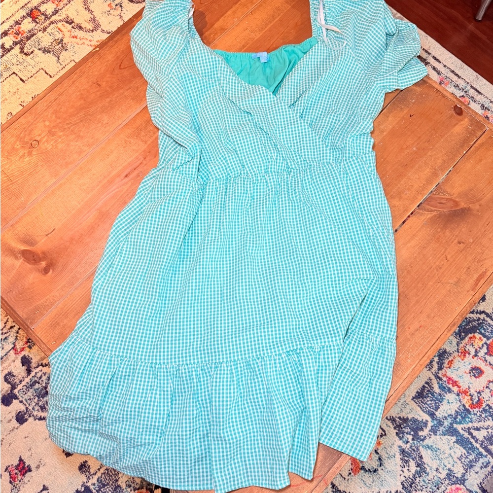 Draper James Green Gingham Dress